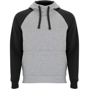 Roly Badet uniszex kapucnis pul�ver, Heather grey, Black