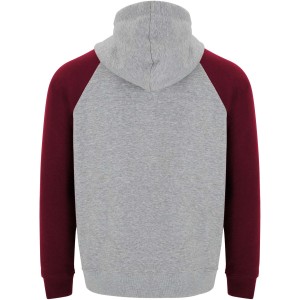 Roly Badet uniszex kapucnis pulver, Heather grey, Garnet (pulver)